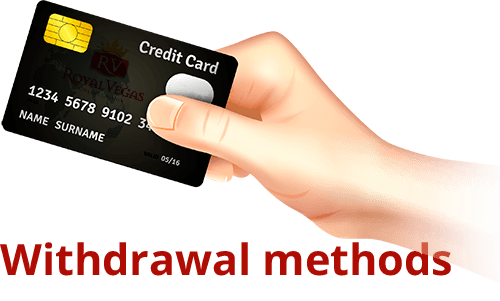 Available Withdrawal methods at Royal Vegas casino